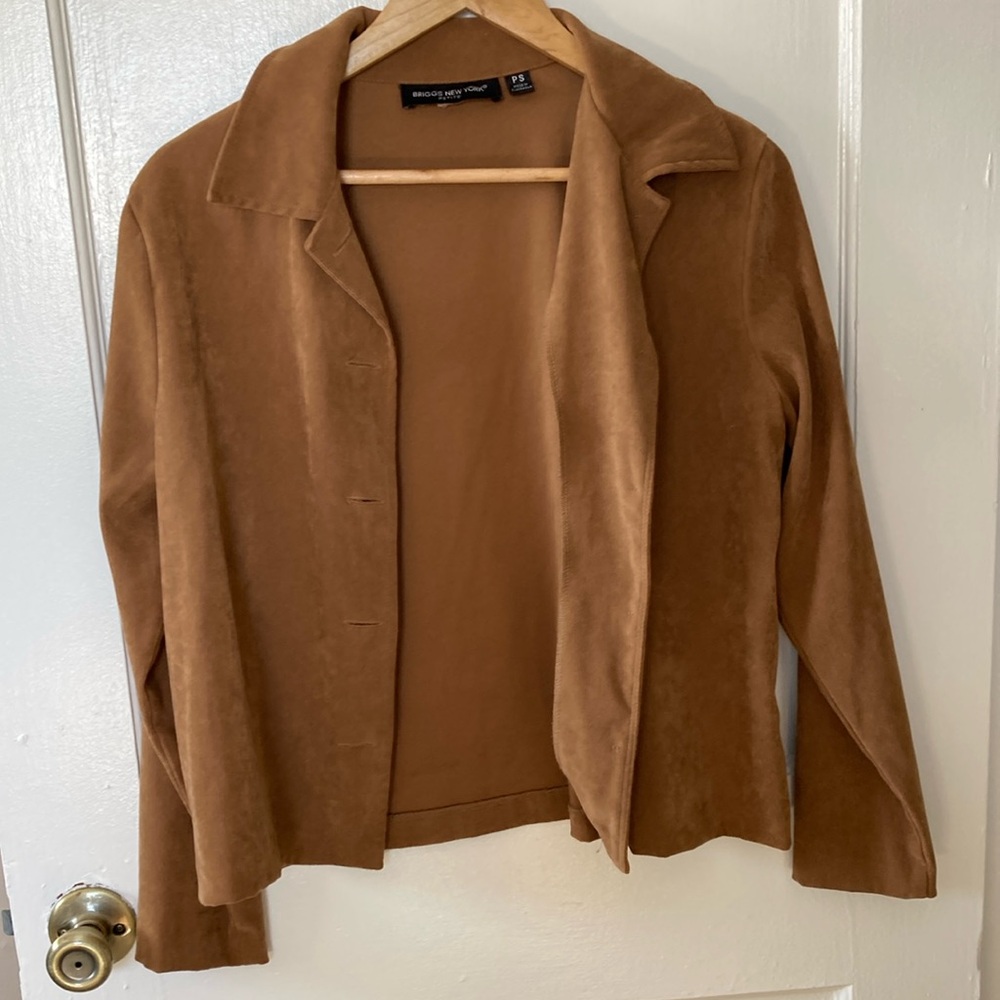 Briggs New York Petite Small Suede Button Up Jacket